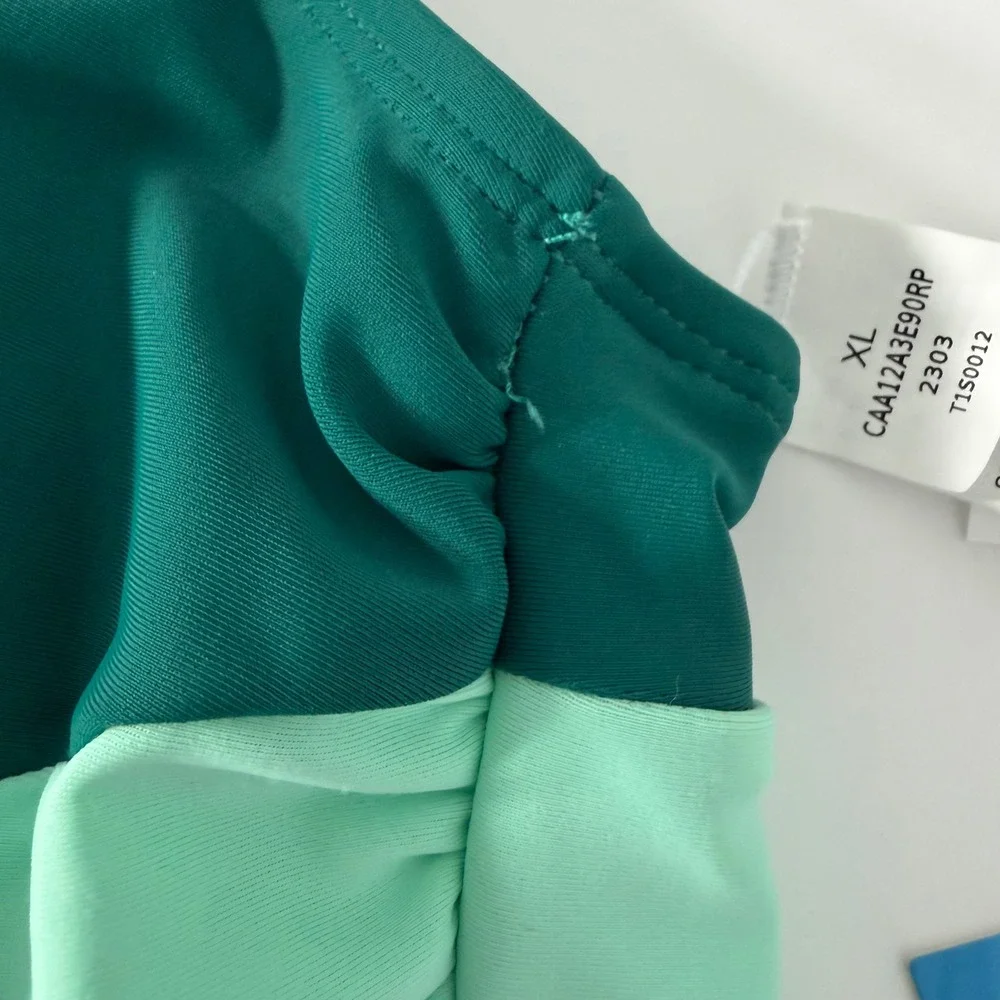 Cupshe Womens Colorblock One Shoulder Bikini Top‎ Green XL NEW
